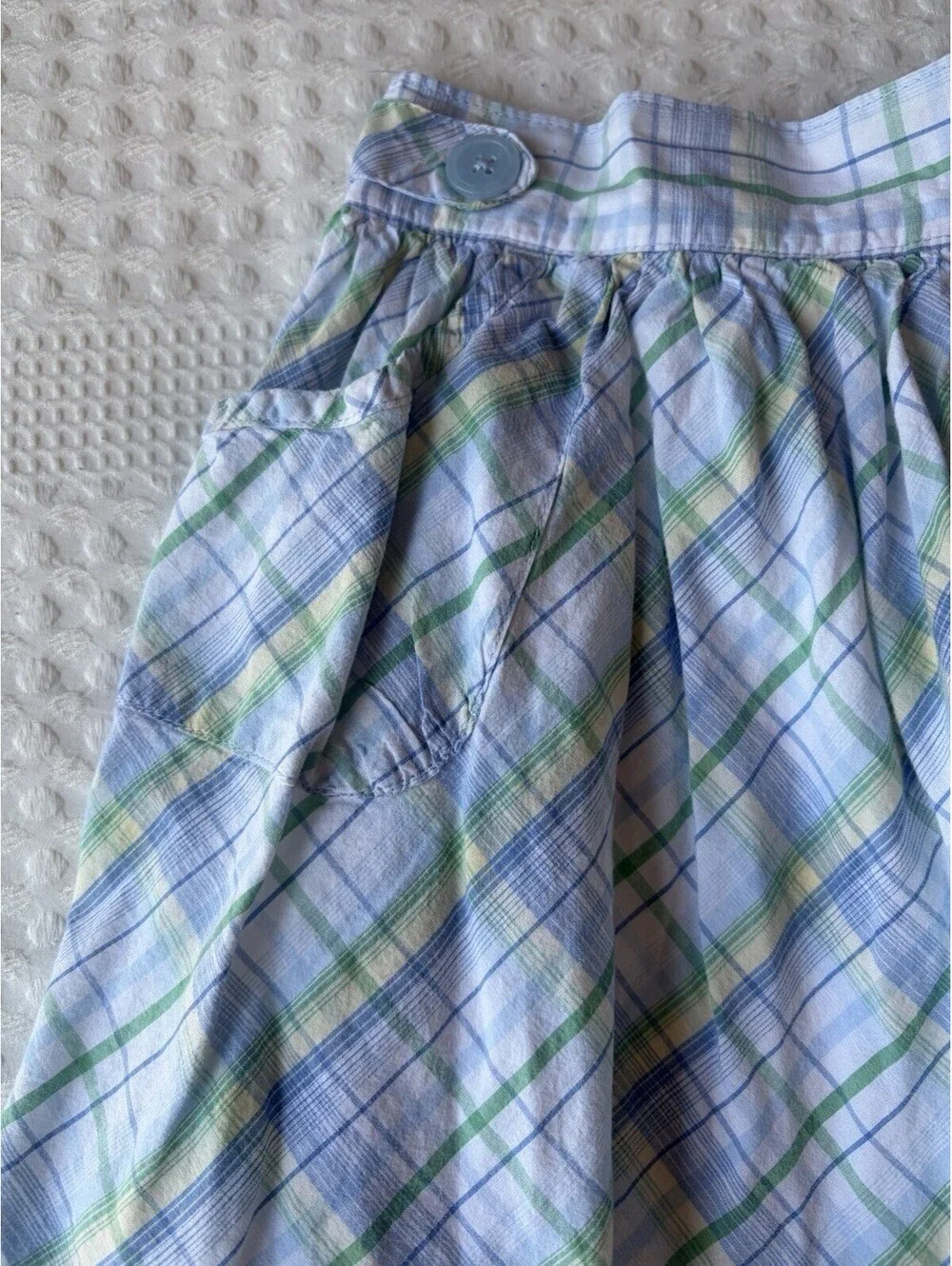 Cherokee Blue Green Plaid Skirt Size 4T Beach Travel